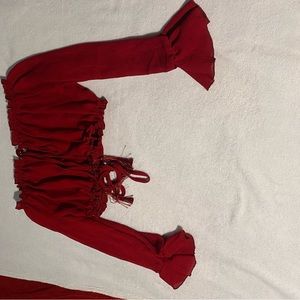 Burgundy long sleeve top